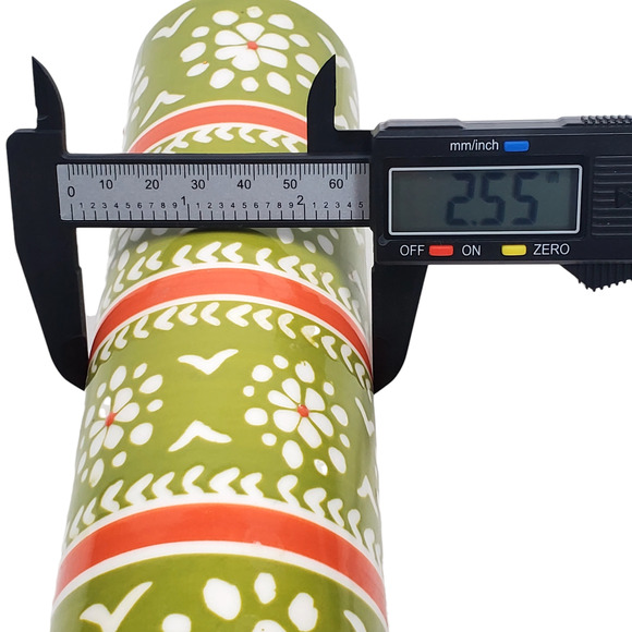 Anthropologie Ceramic Floral Folk Art Kitchen Rolling Pin Wood Handles Bloomcore - Picture 7 of 8